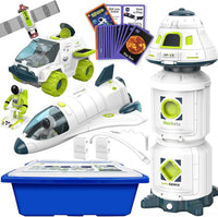 COOLDUCK 4 in 1 space shuttle toy set with rover, station, capsule and astronauts