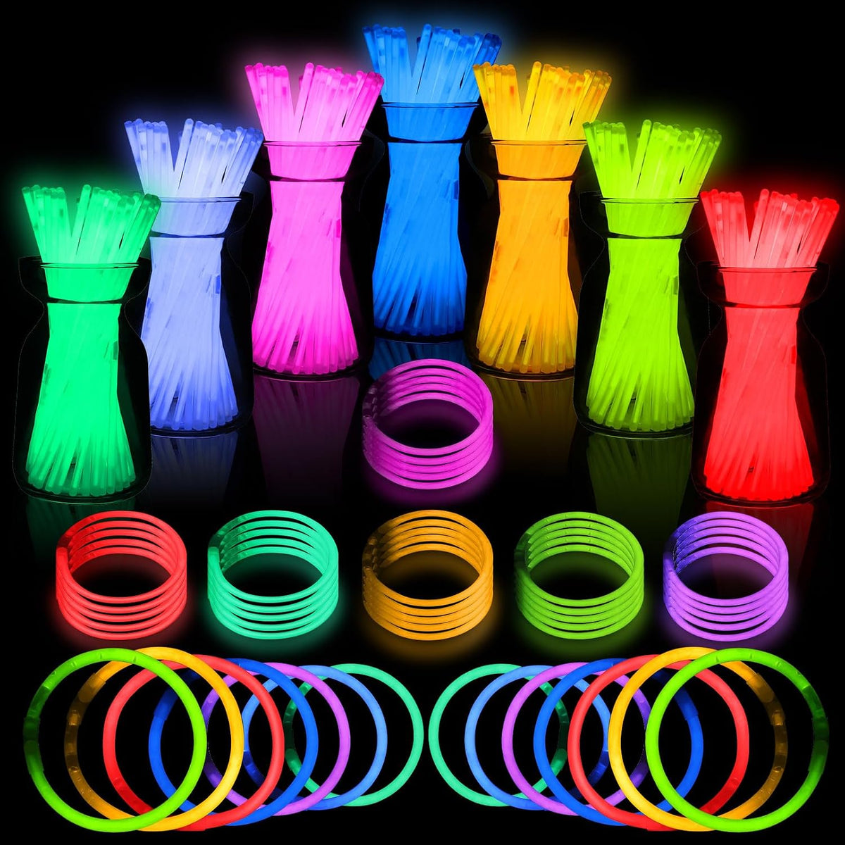 JICUICUI Glow Sticks Bulk Party Pack - 500pro glow sticks
