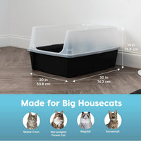 IRIS USA XX-Large High Sided Cat Litter Box, Scatter Shield - XXL / Black - image 2