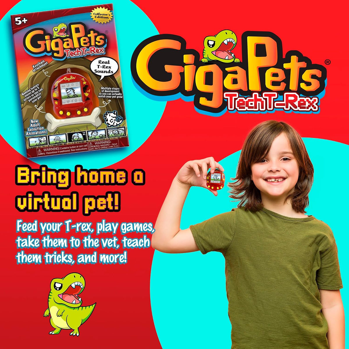Giga Pets Interactive Digital Pet Toy, Boys & Girls, Ages 6+ - T-rex - image 2