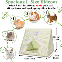 Jenvd Guinea Pig Hideout Large with Curtain - Grid / Large - image 4
