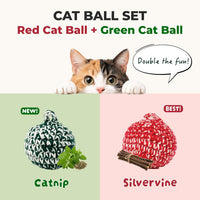 JAYU PET Red Cat Ball, 2.7 inch – Essentials for Cats - Red & Green W/O Bell Set / 2.7inch - image 2