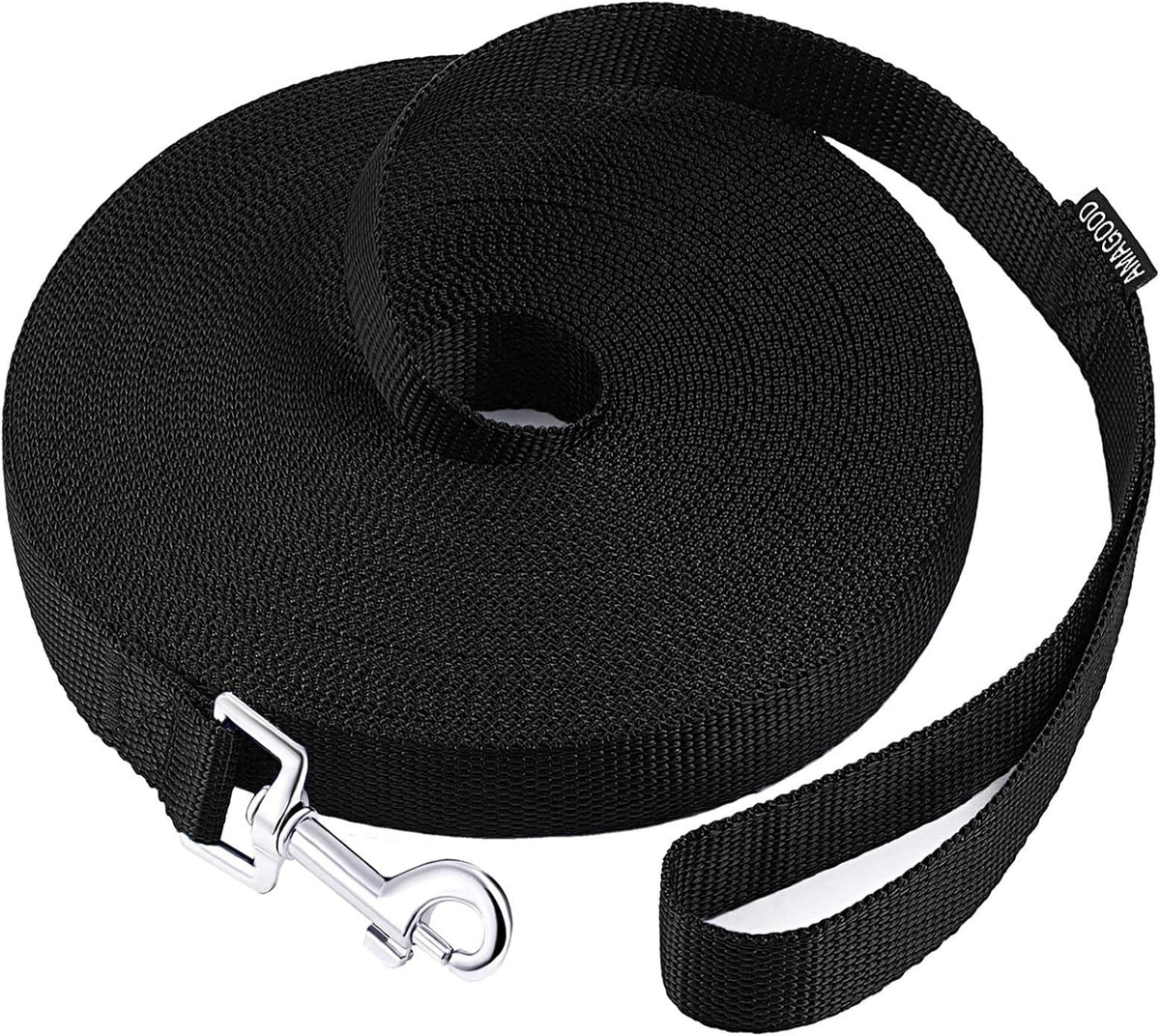 Long Dog Leashes for Training 15/20/30/50/100FT Lead for Medium Small - 3/4 Inch x 50 Feet / Black