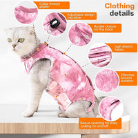 Cat Recovery Suit After Surgery, Cat Recovery Wear for Abdominal Wounds Cat Onesie Cone E-Collar Alternative,Pink L