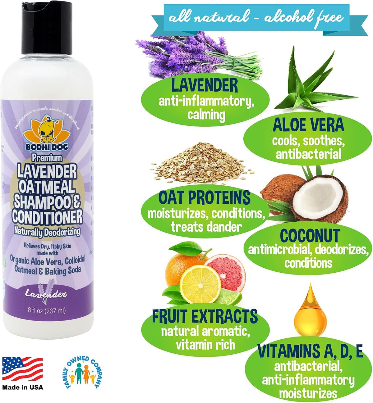 Bodhi Dog Skunk Shampoo | Skunk Smell Odor Remover Cleans & Deodorizes Using Essential Oils - Organic Lavender Oatmeal / 8 Fl Oz - image 3