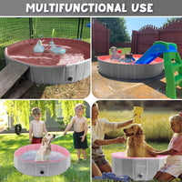 Furrybaby Foldable Dog Pool Non-Slip Hard Bath Tub Indoor Outdoor - 32*9inch / Grey,pink - image 3