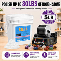 KomeStone 6 lb rock tumbler grit and polish refill kit in 4 bottles - view 14