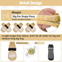BEAUTYZOO Anti Slip Dog Socks for Small Medium Large Dogs with Grips Straps on Hardwood Floor Protection Wear, Traction Control 3 Pairs Double Side Paw Protector to Prevent Licking for Girl or Boy