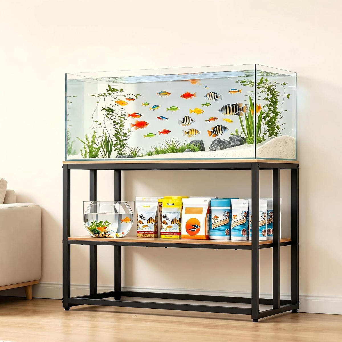 40 Gallon Metal Fish Tank Stand - Brown / 55-75 Gallon