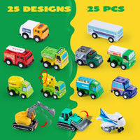 JOYIN 18 Pcs Pull Back City Cars and Trucks Toy Vehicles Set - Jumbo Cars Set - image 3
