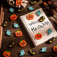 YGAOHF 60 mini Halloween erasers in pumpkin, ghost and bat shapes - view 4