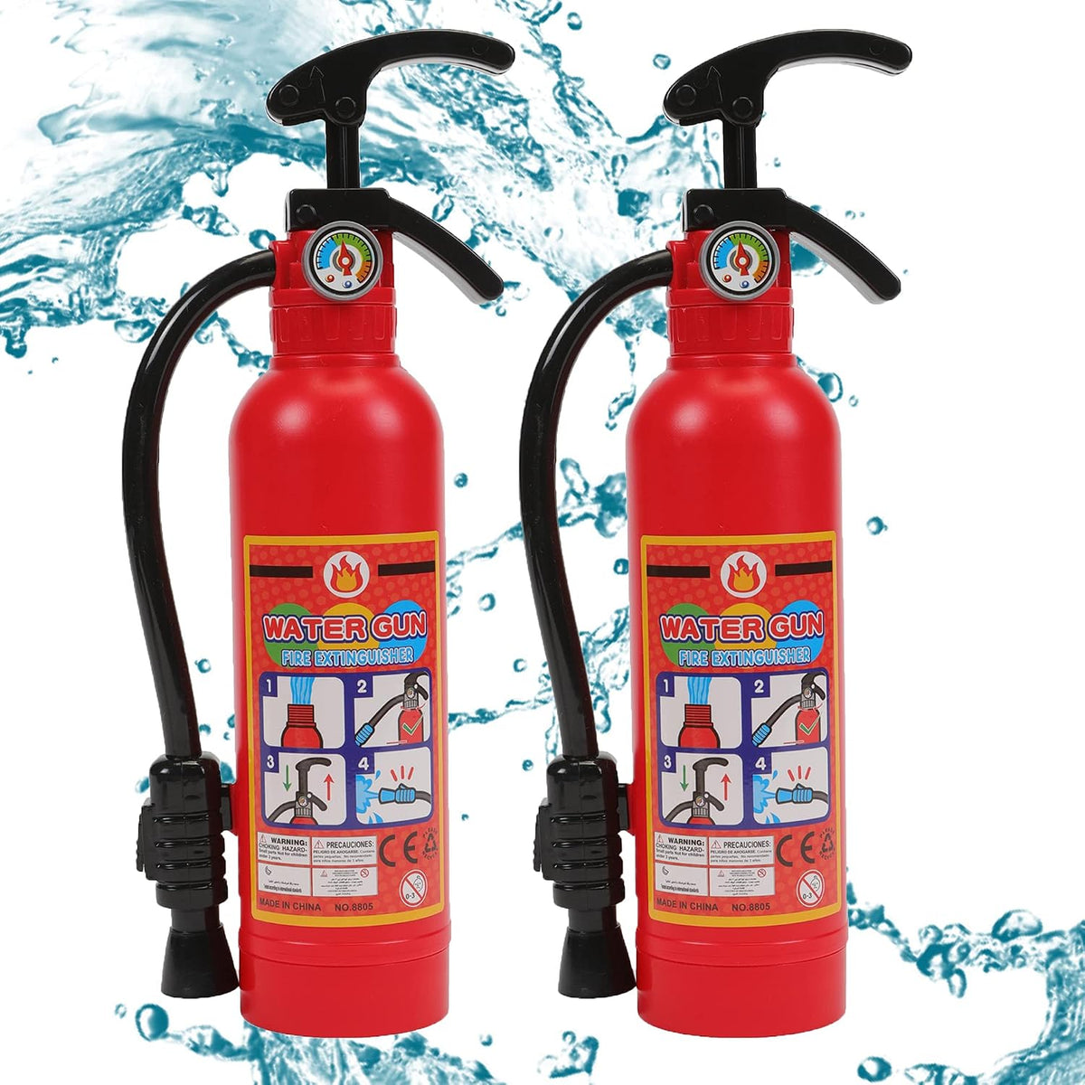 Water Gun for Kids, 2 Pack Fire Extinguisher Water Squirt Toys, 550CC Super Range Summer Gift