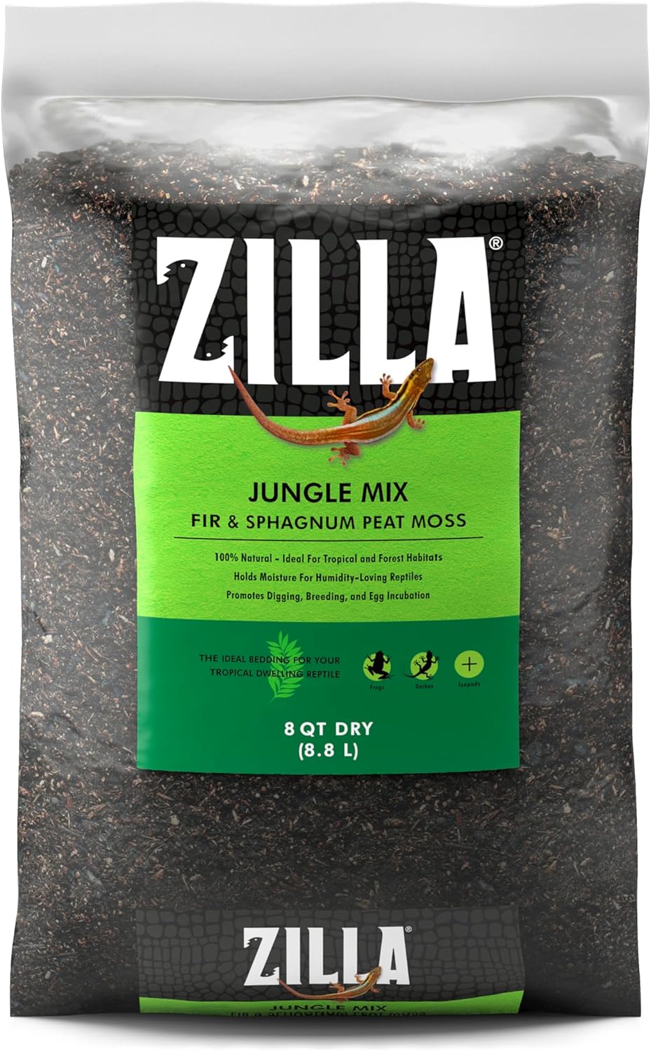 Zilla Jungle Mix Terrarium Substrate Bedding, 8 Quart – Daily Care for Reptiles And Amphibians - 8 Quarts (Pack of 1)