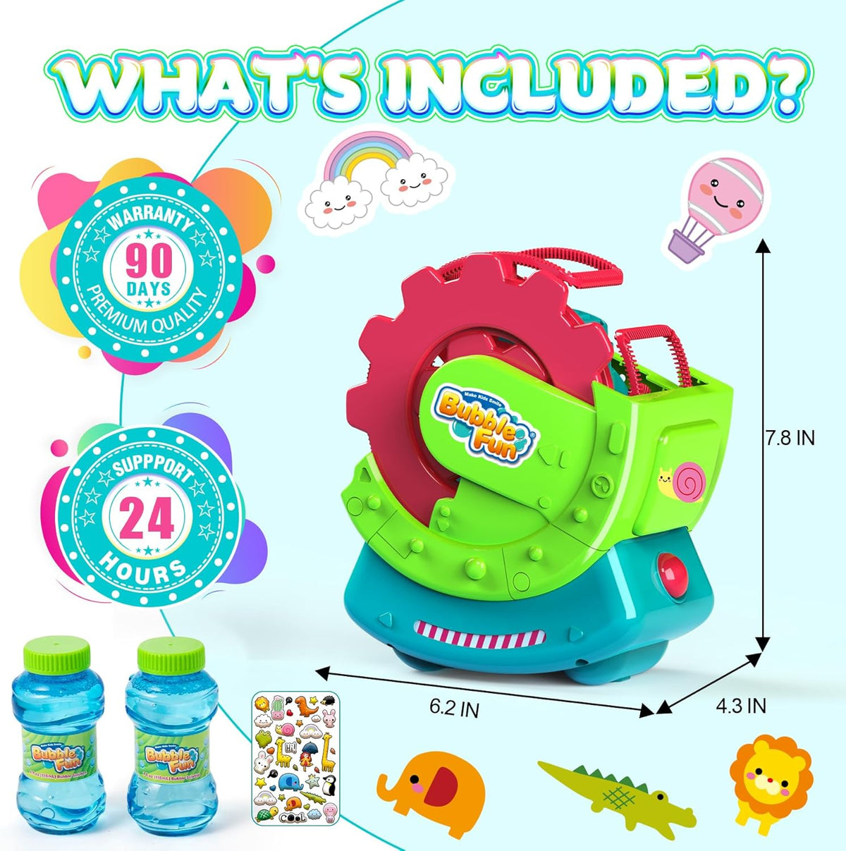 Bubble Machine for Toddlers Kids & Pets with 8oz Safe Solution – Fun for Kids & Family - image 2