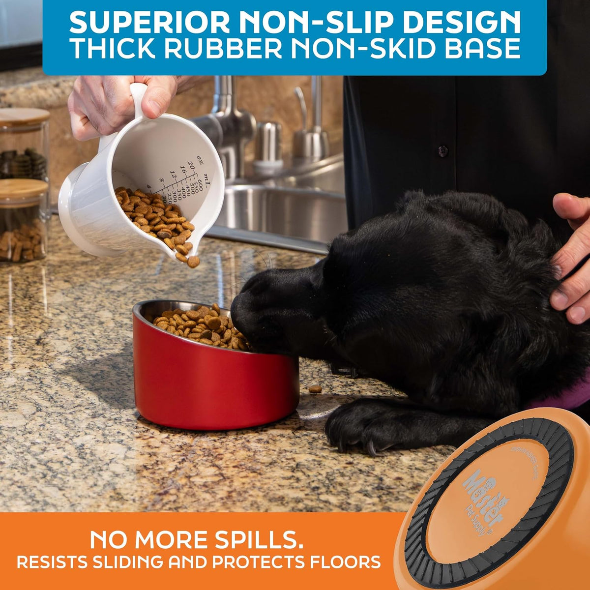Master Pet Supply Stainless Steel Slanted Dog Cat Food Bowl 24 oz - Mango Tango / 2 Cups (16 oz) - image 3