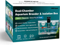Triple-Chamber Fish Breeder Box for Fish Tank, Guppy Fry Nursery – Essentials for Fish - Dual-Chamber (6.88*3.62*4.33 IN) - image 2