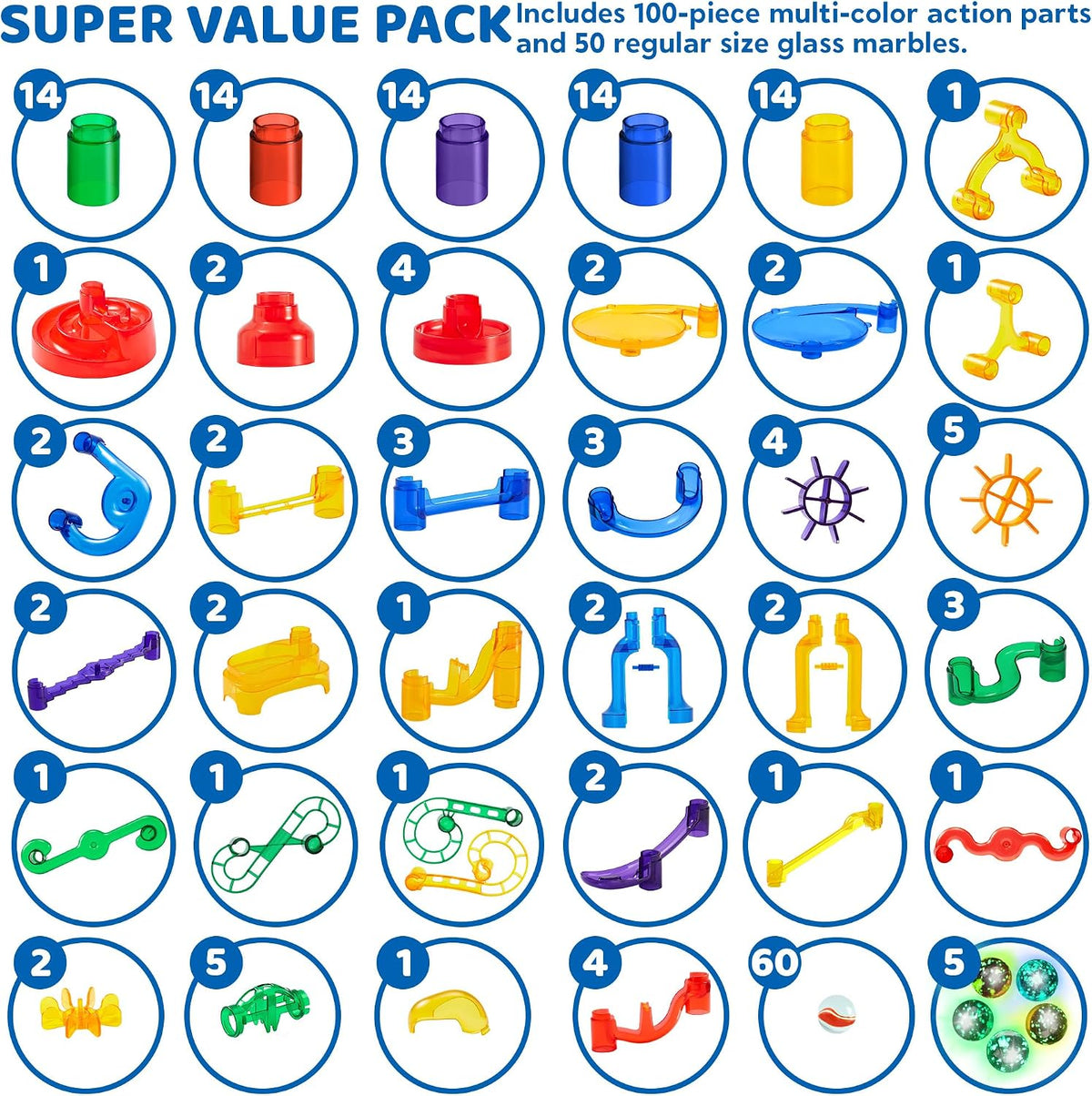 JOYIN 150Pcs Glowing Marble Run - Super Set-207PCS - image 2