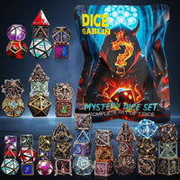 QMAY Mystery Dice Set – 7 Pcs Acrylic Polyhedral Dice + 1 Pcs Velvet Bag – Fun for Kids & Family - 1 bag Metal Mystery Dice