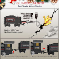 Electric Train Sets for Boys Girls Metal Alloy Christmas Trains Toys - Metallic Rc Train Gold - image 4