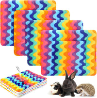 Haull 4 Pcs Waterproof Guinea Pig Bedding Mat, 13 x 10 - Rainbow / 13 x 10 Inch