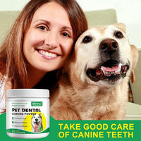 Teeth Cleaning Powder for Dogs - Dental Freshener with Probiotics for Bad Breath, Plaque, Tartar - Dental Care for Small, Medium, Large Dogs - 80g