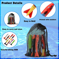 Leislam 16 piece pool diving toys with dive rings, dive sticks, dive gems and storage bag - view 16