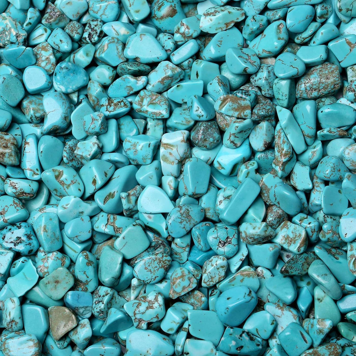 LAIDANLA Rose Quartz Crushed Stone Crystal Chips Bulk - Turquoise / 1 Pound-（0.28"-0.35"）
