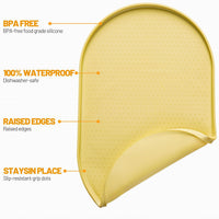 Hubulk 100% Waterproof Silicone Pet Feeding Mat with Raised Edge - Yellow / 24"L x 16"W - image 2