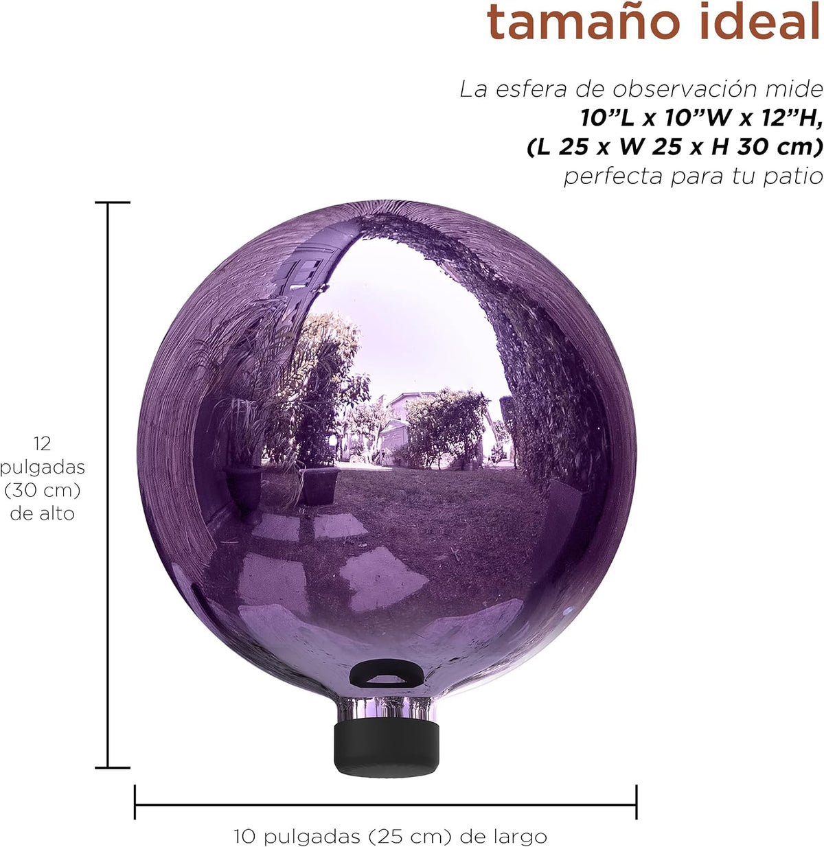 Alpine Corporation 10" Diameter Indoor Outdoor Glass Gazing Globe - Purple / 10 Inch - image 3