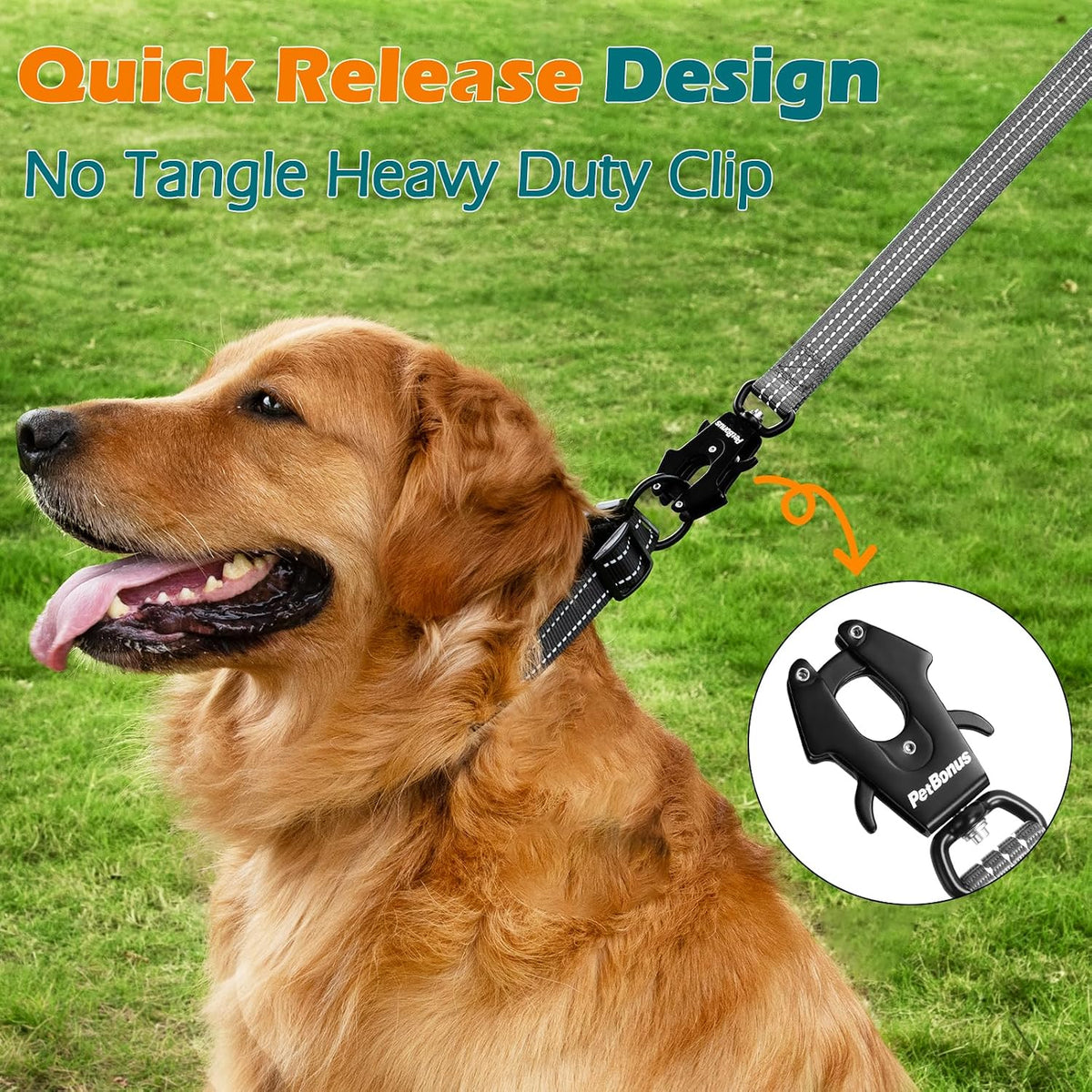 Heavy Duty Short Dog Leash - Grey / 24 Inch - image 2