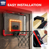 TOY Life Basketball Hoop Over The Door Basketball Hoop – Fun for Kids & Family - Black-Score-LED - image 2