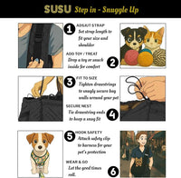 Small Dog Carrier Sling Bag – Hands-Free up to 10 lbs -10.5″ Deep Pouch, Dual Snap-Clip Closure + Drawcord, 4″ Padded Strap, Safety Tether, Zipper Pockets, Machine-Washable