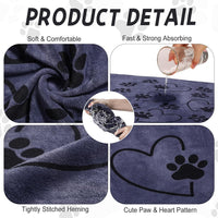 Fanfanwin 4 Pcs Dog Bath Towels Microfiber Drying Dog Towel Absorbent - Gray - image 3
