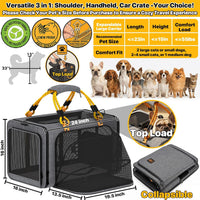 Expandable Pet Carrier for Small Cats & Dogs - 24.0"L x 16.0"W x 16.0"H / Mid-Hemp Gray - image 2