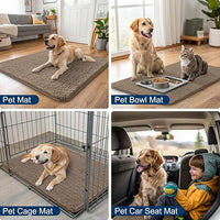 Smiry Dog Door Mat for Muddy Paws 40x32, Absorbs Moisture and Dirt Doormat, Non-Slip Washable Quick Dry Chenille Front Door Mat Indoor Entrance, Entryway Carpet for Inside Floor, Camel