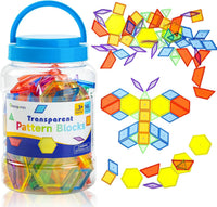 100 Pcs Translucent Linking Cubes, Light Table Manipulatives - Translucent Pattern Blooks