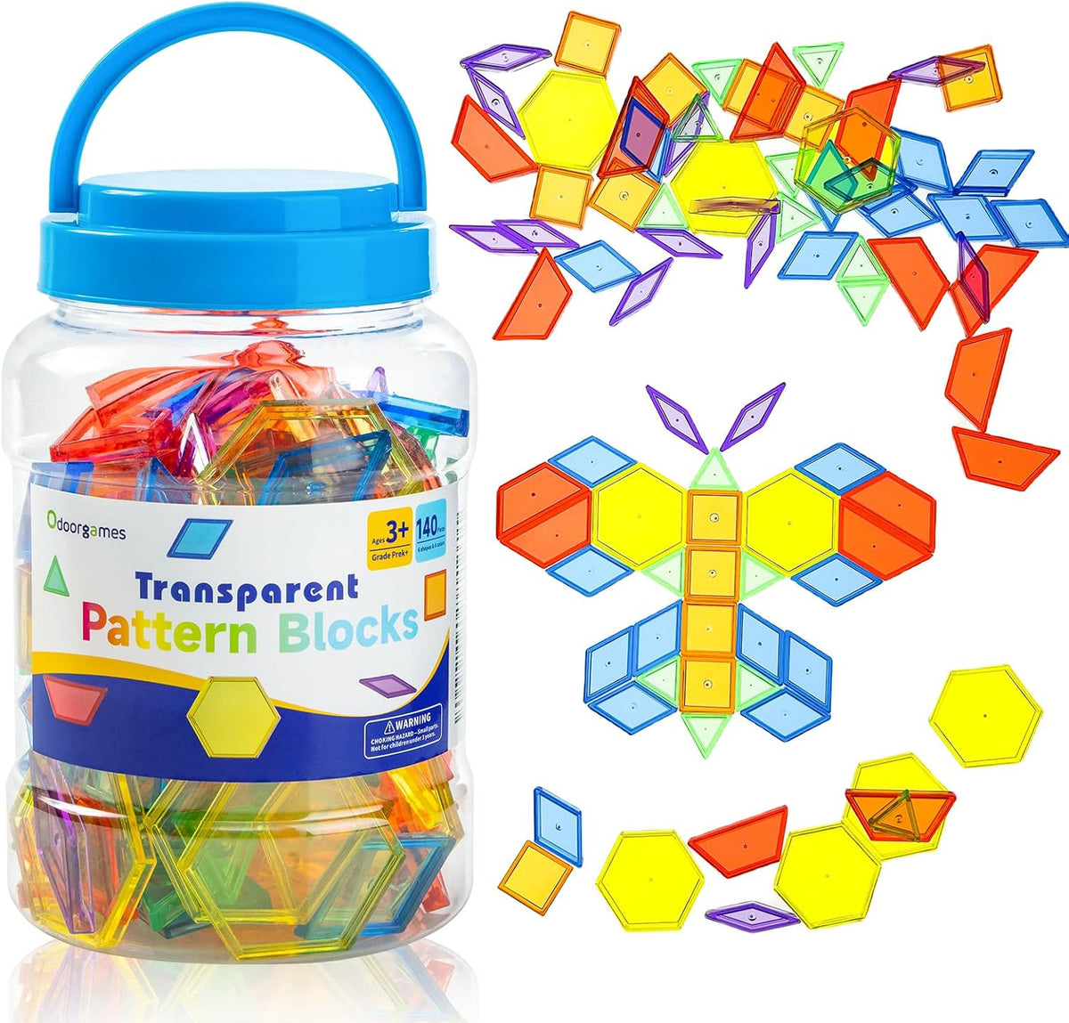 100 Pcs Translucent Linking Cubes, Light Table Manipulatives - Translucent Pattern Blooks