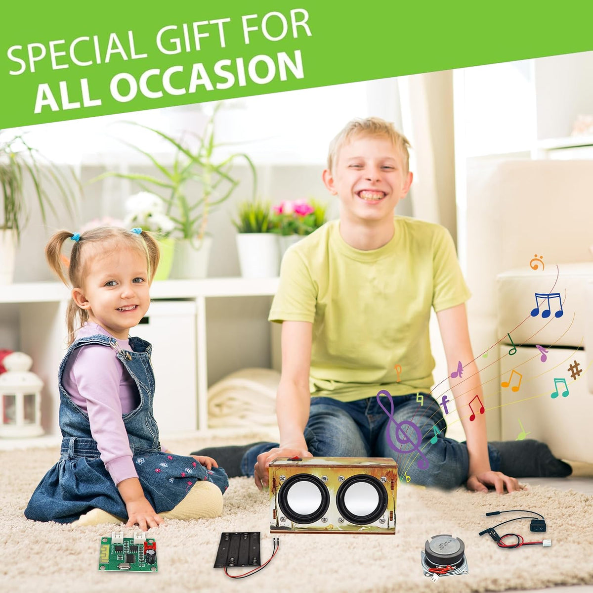 Teen Boy Gifts -DIY Bluetooth Speaker Kit -STEM Science Electronics - Printed Dual Speakers - image 3