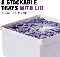 Tidyboss 8 Puzzle Sorting Trays with Lid 8" x 8" - White / 8"x8" - image 4