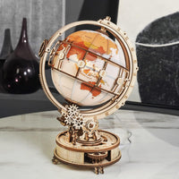ROKR 3D Wooden Puzzles for Adults Illuminated Globe with Stand 180pcs - image 2