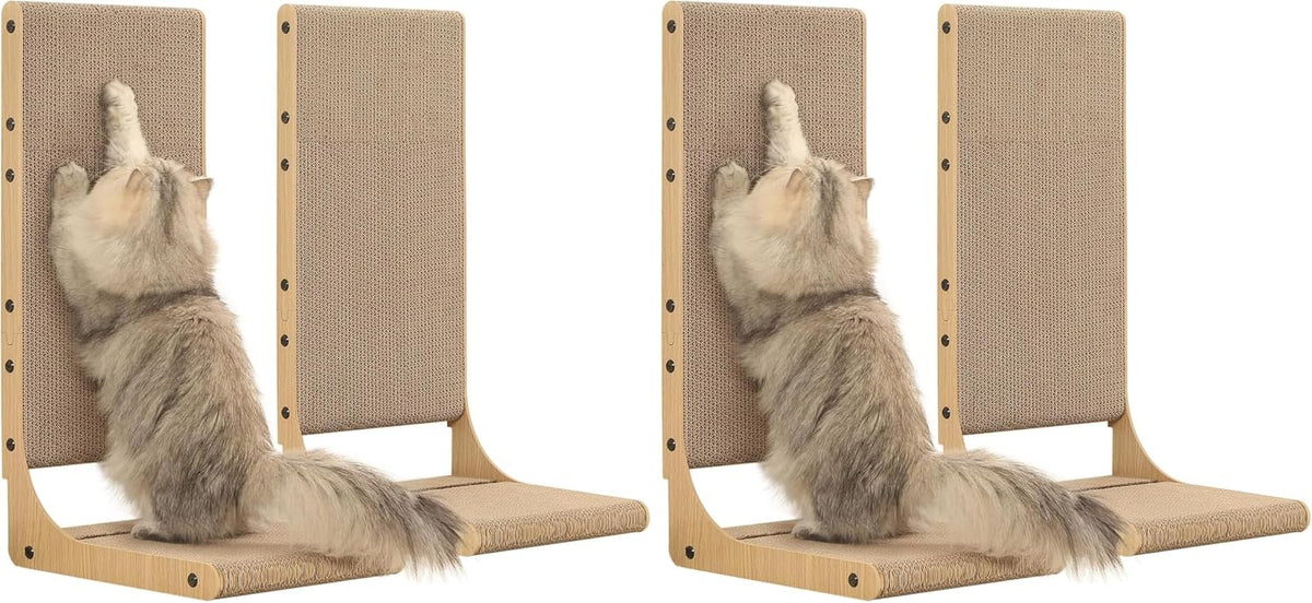 Zakkart 2-Pack L-Shaped Cat Scratching Board, Cardboard - Large 2PC (25.6'' tall) (Pack of 2)
