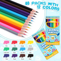 Toidgy 480 count bulk colored pencils in 40 boxed packs of 12 colors - view 3