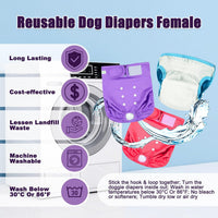 wegreeco Washable Reusable Premium Female Dog Diapers - Medium / Bright Color - image 3