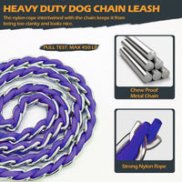 Chain Dog Leash, Bite-Proof Metal Leash - Purple / 4FT(5-30lb) - image 4