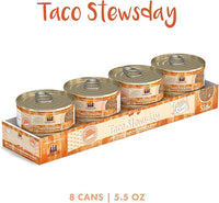 Weruva Classic Cat Stews!, Taco Stewsday with Beef, Chicken & Salmon in Gravy, 5.5oz Can (Pack of 8)