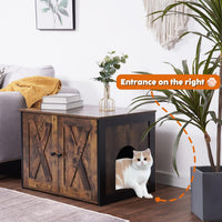 Cat Litter Box Enclosure, Hidden Litter Box Furniture - Rustic Brown - image 2