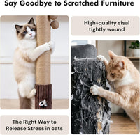Tall Cat Scratching Post, Cat Toys - Brown - image 3