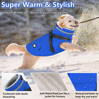 Dogcheer Dog Winter Coat with Harness - Blue / X-Large(Chest:30.3", Back:20" Neck:20.4") - image 3