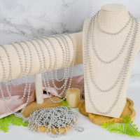Huskein Bead Necklace, 33" Colorful Mardi Gras Beads Necklaces - Silver / 12 - image 4