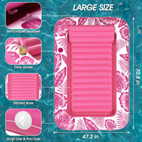 Inflatable Tanning Pool Lounger Float - Rose Pink / Large - image 3